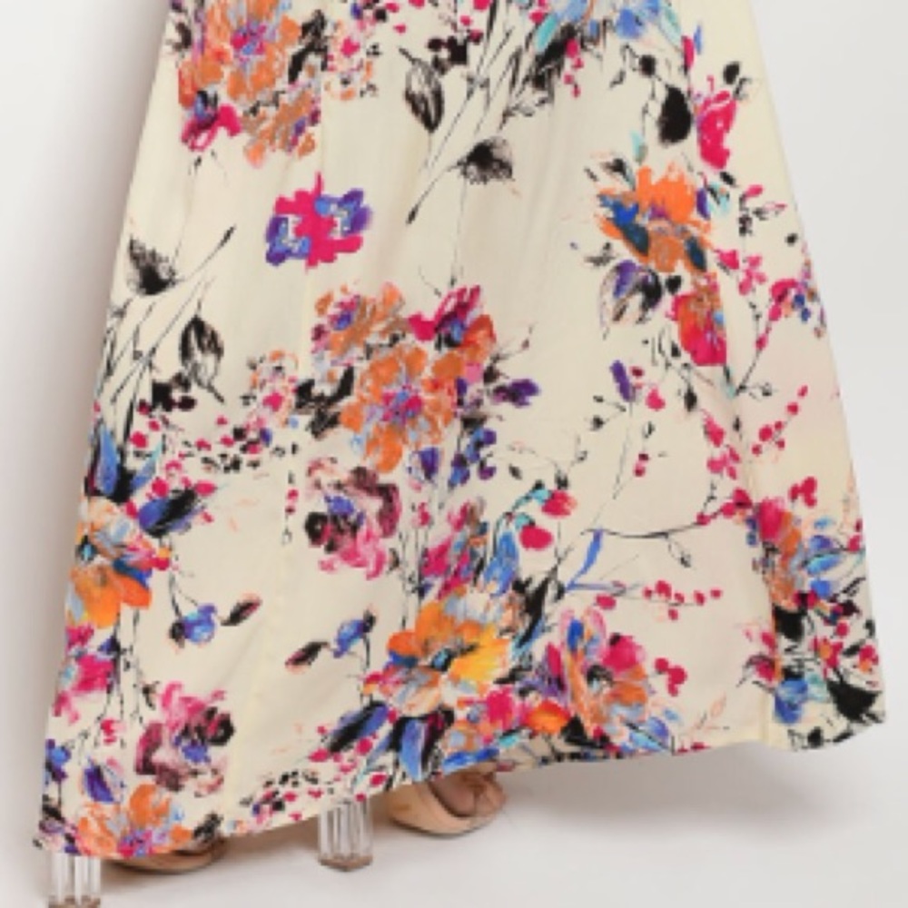 Magenta Floral print maxi dress w/cutout waist - Picture 6 of 6